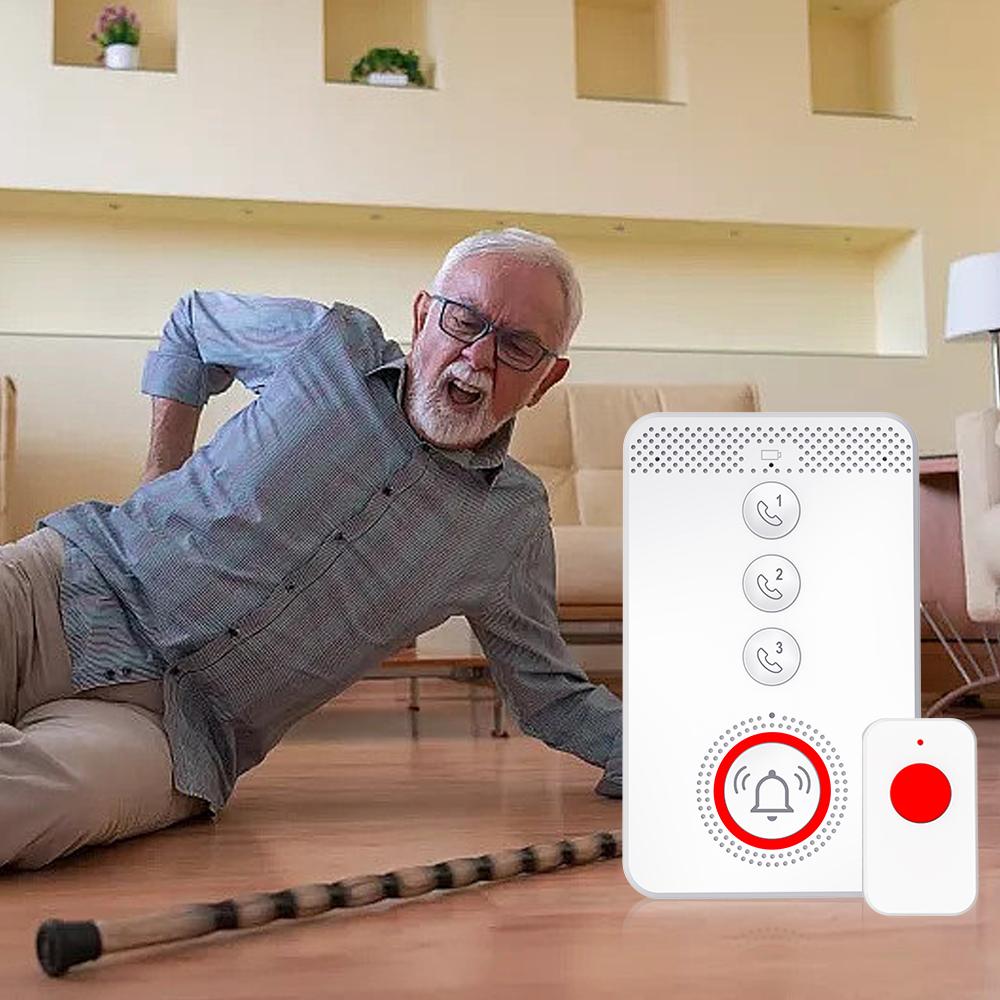 Беспроводной пейджер для лиц, осуществляющих уход, система вызова пожилых людей, кнопка экстренного оповещения SOS, портативная портативная система в один клик
