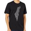 Camiseta De Manga Corta Con Mapa De Las Ciudades De Palestina Para Hombre 100 AlgodóN Informal