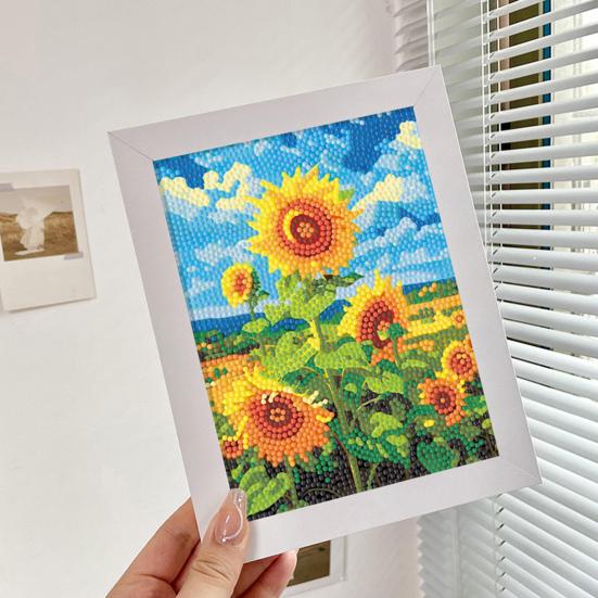 5D алмазный художественный набор с узором подсолнуха, яркий цвет, снятие стресса, повышение уверенности, мозаика, вышивка, полный набор для вышивки крестиком со стразами