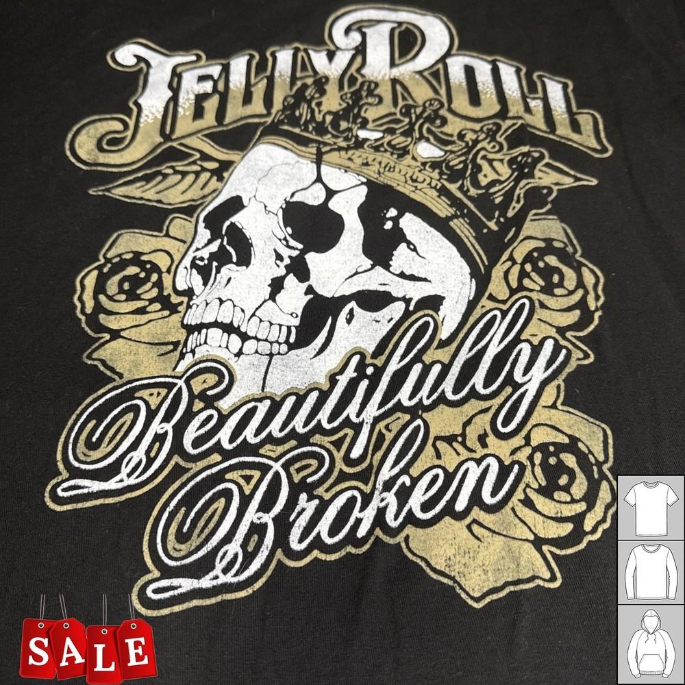 New JELLY ROLL Beautifully Broken Skull Gift For Fans Men All Size TShirt TH936 Unisex T-Shirt