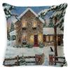 Christmas Snowman Pillowcase Living Room Decoration Linen Pillowcase New Year Santa Claus Christmas Sofa Cushion Cover