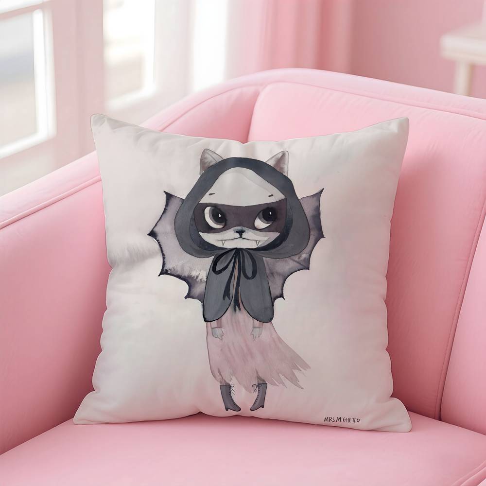 M--Mrs Mighetto Print Pillow Case Comfort Sofa Bed Silky elegant Invisible zipper Custom Decorative cushion cover