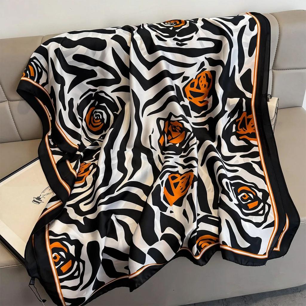 Роскошный бренд Женский шарф Летняя шелковая шаль Женский платок Мягкая женская эшарпа Дизайнерский пляжный палантин Бандана фуляр муфлер