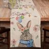 2025 Easter Rabbit Table Runner Linen Bunny Dining Table Cloth Placemat Spring Holiday Happy Easter Decoration For Home Kitchen