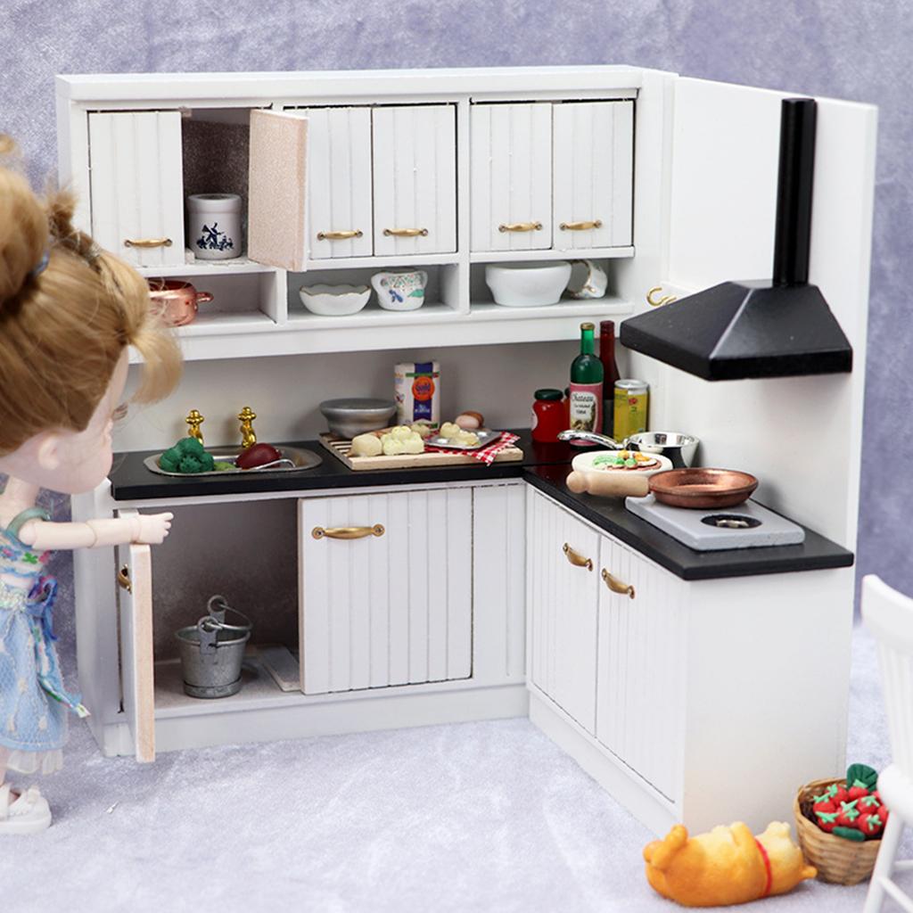 1/12 Scale Dollhouse Miniature Kitchen Furniture Pretend Play for Kids Doll House Furniture Model for Dollhouse