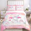 3pcs December My Melody Three-Piece Patterned Quilt Cover Set - Soft and Cozy Bedroom, Guest Room and Dorm Decorative Bedding 3-Piece Set 1 Quilt