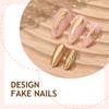 ins wearing nail patch high quality nail fake nail European and American three-dimensional golden flower wearing nail explosion 24 pieces