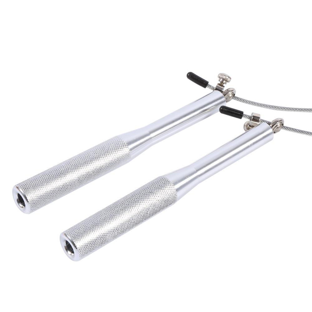 New Aluminium Speed Adjustable Steel Jump Rope Steel Wire Speed Skipping Rope(silver)