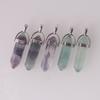 Hexagonal Agate Bullet Quartz Crystal Pendant Necklace