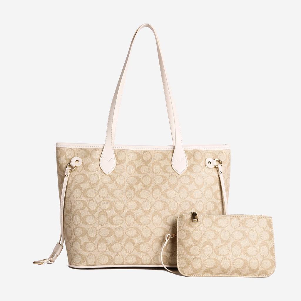Women's Large Capacity Monogram Tote & Crossbody Handbag