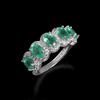 TBJ Green Natural Oval 4*6mm Emerald Gemstone Ring 925 Sterling Silver Classic Design Fine Jewelry for Women's Anniversary Gifts