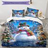 Winter Wonderland Snowman 3‑Piece Bedding Set,Soft Duvet Cover with 17 Pillowcases,Multi‑Scene Home Dorm Use,Ideal Gift for Birthday & Holiday