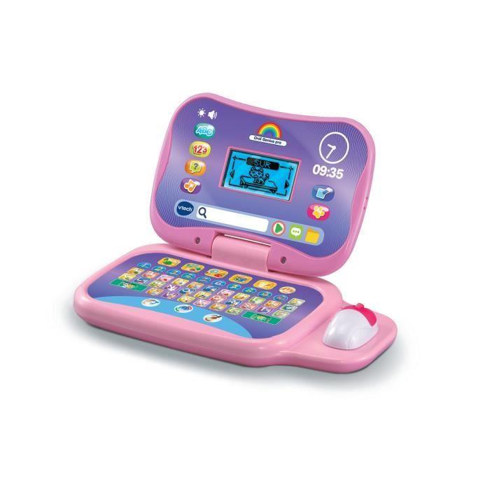 Ordinateur Éducatif VTECH ORDI GENIUS PRO ROSE Pour Enfants De 3 À 7 Ans Avec Souris Et 20 Activités Incluses