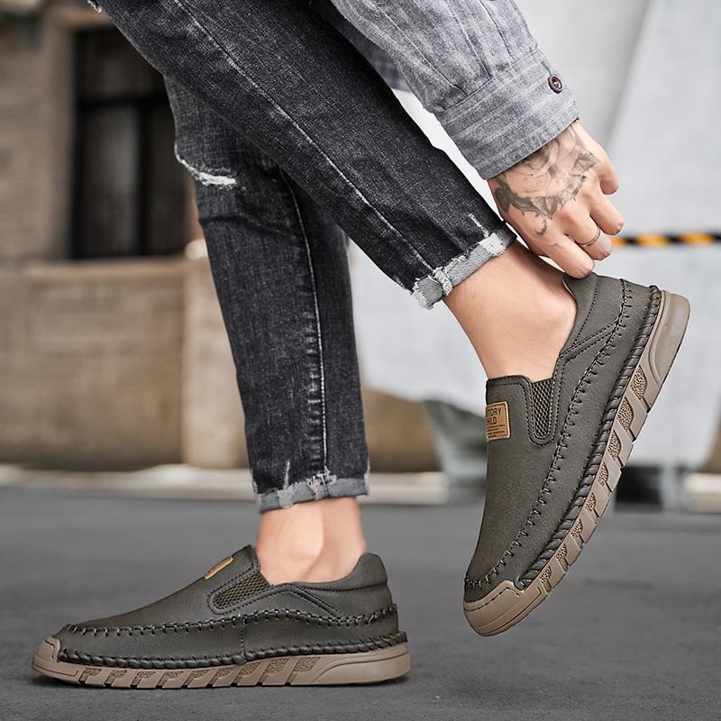 38-46 Уличная кожаная обувь Мужские кроссовки для хайкинга Обувь для вождения автомобиля Кожаная обувь большого размера Ботильоны