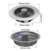 Сетка для слива кухонной раковины,Всплывающая пробка для раковины из нержавеющей стали,Заглушка для раковины, предотвращающая засоры,Аксессуары для кухонной раковины