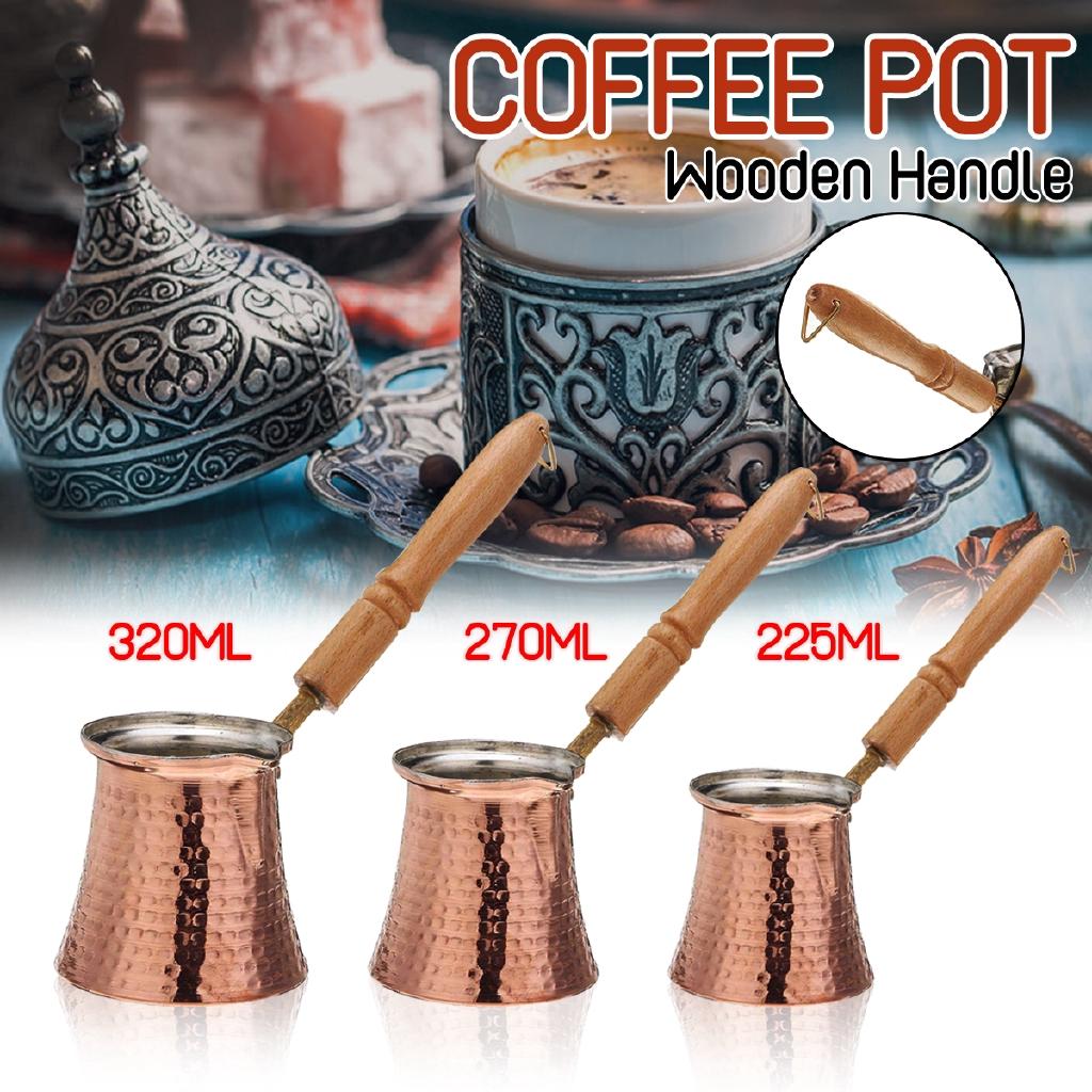 3 Size Coffee Wooden Handle Cevze Turk Turkish Coffee Pot Coffee Turk Turkish Copper Coffee Maker