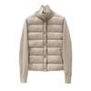 Knitted splicing stand-up collar light and thin cotton-padded jacket for women's new thickened warm cotton-padded jacket in winter