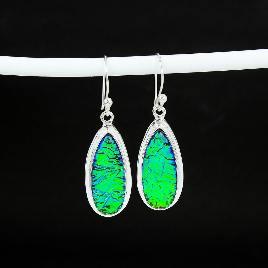 Серьги с австралийским триплетным огненным опалом, серьги из стерлингового серебра 925 пробы, серьги-подвески в стиле бохо из серебра, подарок на помолвку