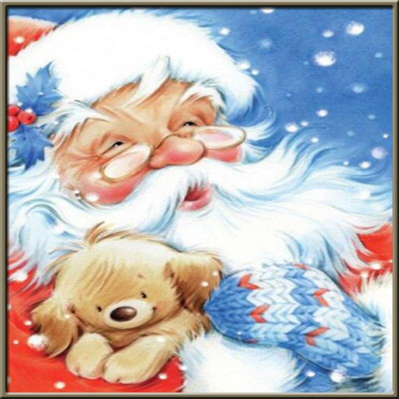 DIY 5D Diamond Painting Christmas Snowman Full Round Drill Mosaic Bear Embroidery Cross Stitch Christmas Decorations For Home