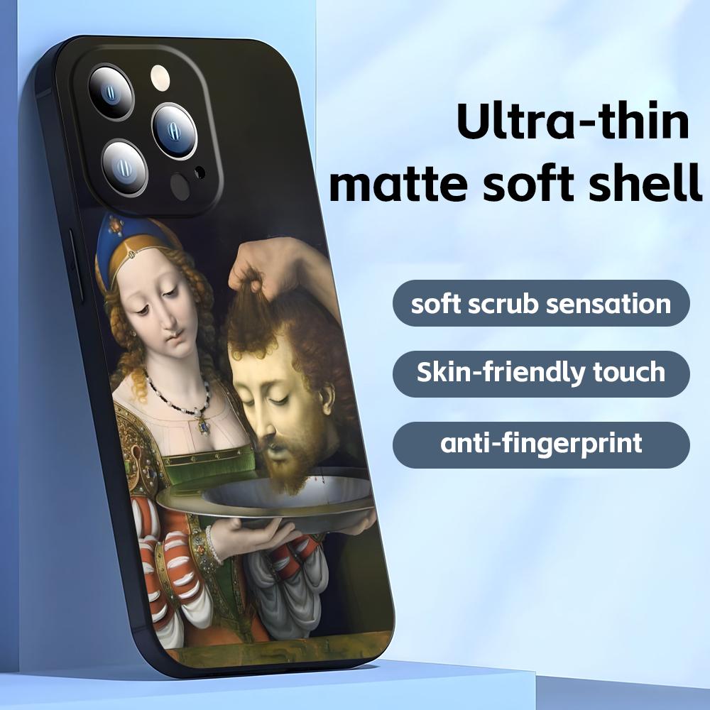 Renaissance Art Paintings Phone Case For iPhone17 16 16e 15 14 13 12 11 Plus Mini Pro Max Soft black Shockproof Cover