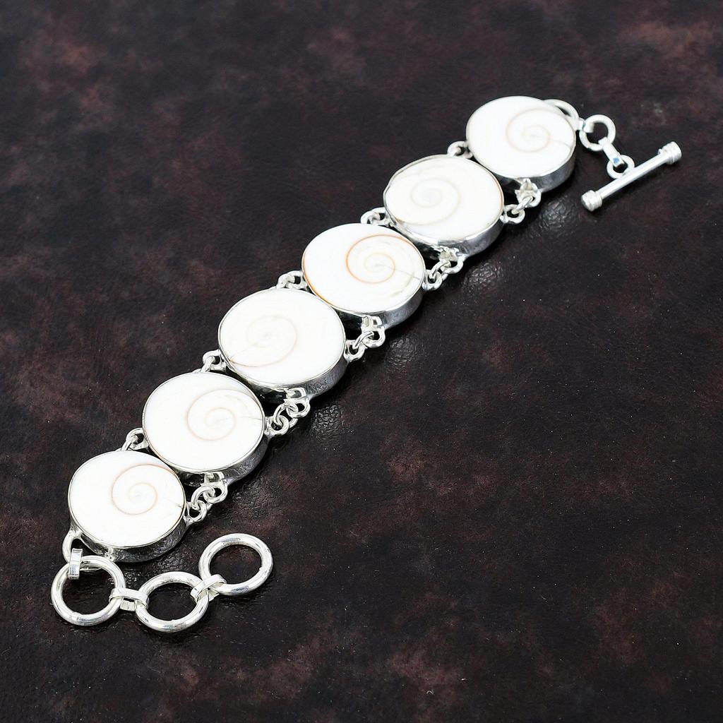 Браслет из ракушки глаза Шивы, браслет ручной работы из драгоценного камня, браслет из стерлингового серебра 925 пробы, регулируемый браслет-цепочка, серебряный ювелирный подарок для свадьбы