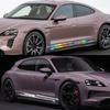 Для Taycan Наклейки на боковые двери автомобиля Комплект автомобильных декалей Виниловая пленка для обтяжки Водонепроницаемые ПВХ наклейки Аксессуары для внешнего декора автомобиля