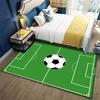 VIKAMA Kids Soccer Field Floor Mat Green Football Pitch Pattern Non Slip Washable Carpet Boy Bedroom Play Area Indoor Home Decor