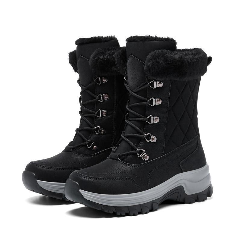 Зимние женские ботинки Нескользящие на шнуровке Белые зимние ботинки Большой 43 Плюшевая подкладка Модные ботильоны Botas De Mujer Обувь для верховой езды