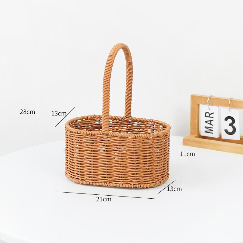 Ручная плетеная корзина для хранения овощей и цветов, ручные корзины для растений, ротанговая корзина для закусок, хлеба, корзина для пикника, настольный органайзер для всякой всячины