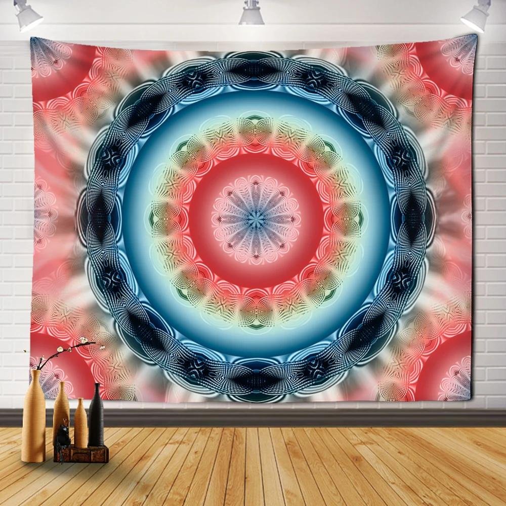 Гостиная в стиле бохо Психоделическое колдовство Общежитие Простыни Домашний декор Красочные Мандала Гобелен Настенный декор