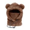 Зимние милые мультяшные плюшевые шапки с медвежьими ушками, Балаклава, теплая детская шапка с капюшоном в виде медведя, защитная шапка для ушей, ветрозащитная толстая теплая крышка на шею
