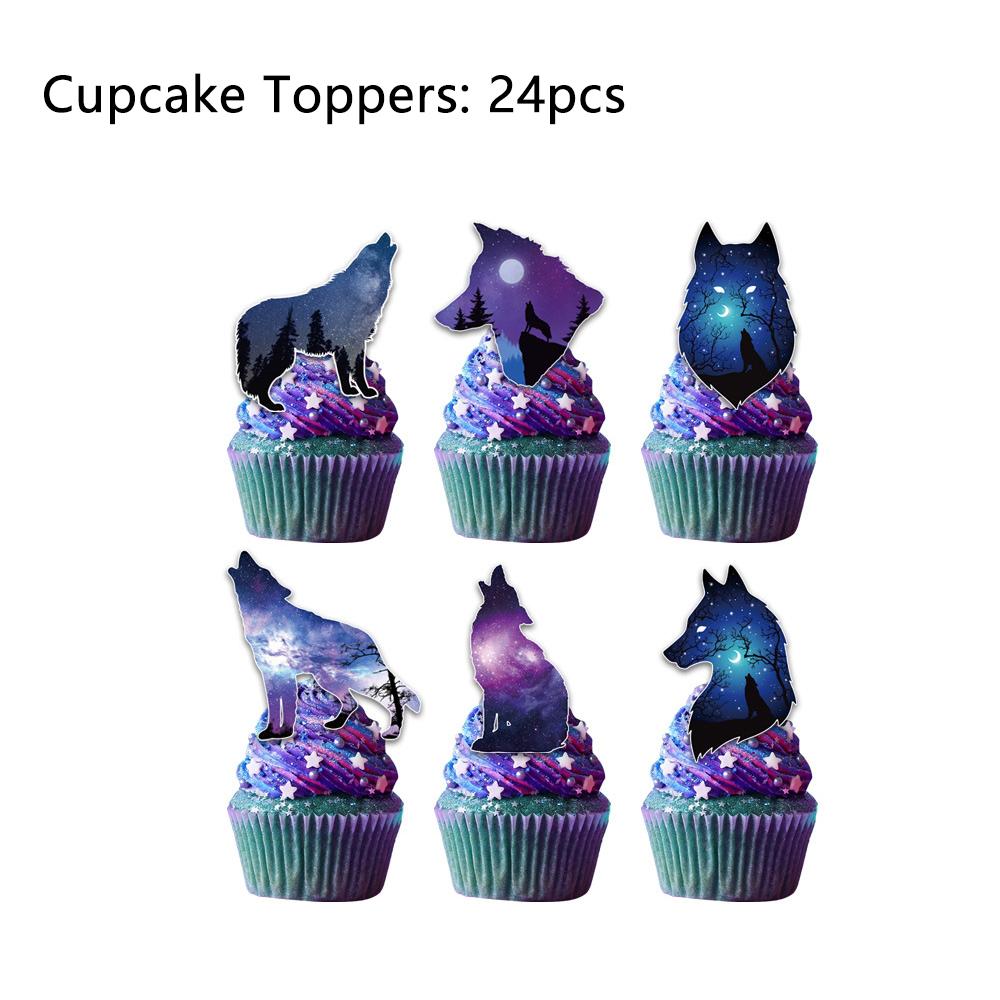 44 Pcs Wolf Birthday Party Decorations Include Banner Cake Topper Balloon