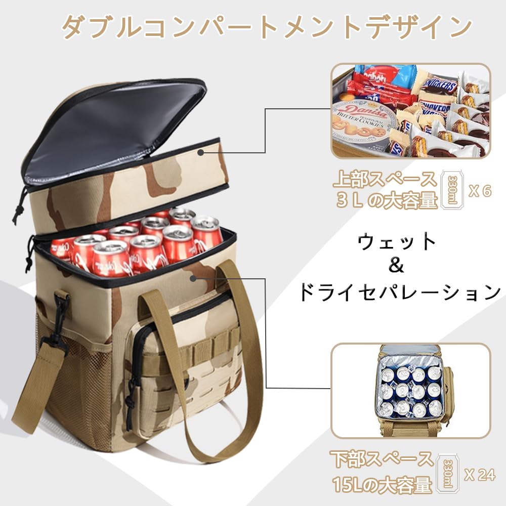 EIING Изолированная сумка для ланча с двумя литрами Компактный и легкий мягкий холодильник с регулируемым плечевым ремнем и MOLLE Легкий Идеально подходит для улицы и