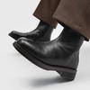 Autumn And Winter Men's Mid-Calf Workwear Shoe Side Zipper Comfortable Walking Boot Solid Color Classic Low-Heeled Boots