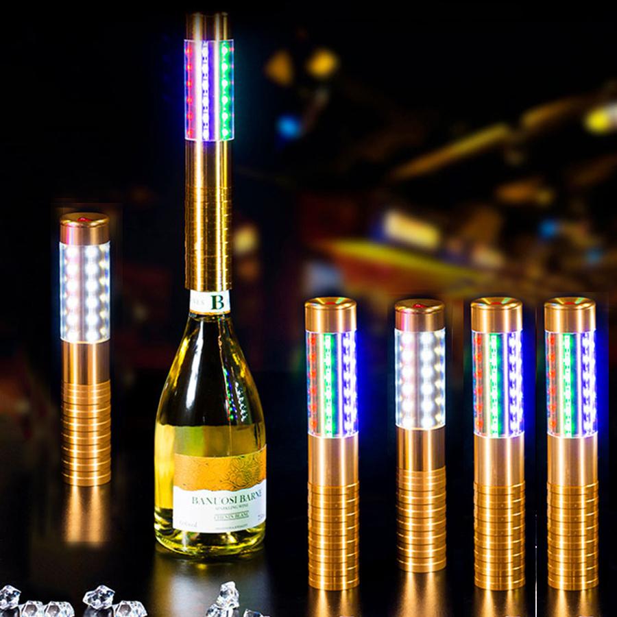Bar Champagne Bottle Service Light Aluminium Metal Nightclub Led Strobe Baton Flash Stick Electronic Bottle Sparklers For Party