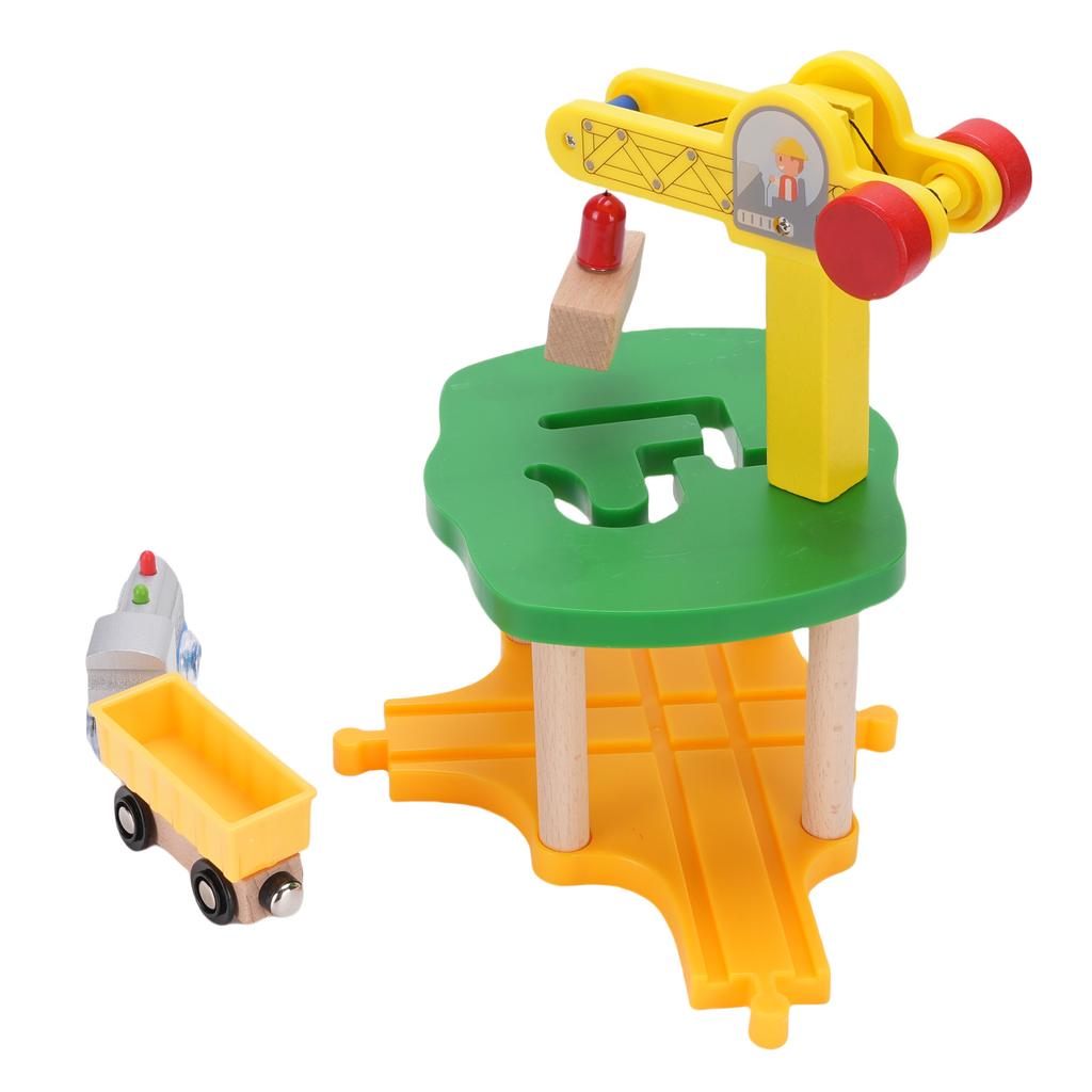 Деревянная железная дорога Игрушки Аксессуары Деревянный кран Игрушечная железная дорога Строительный набор железнодорожных путей для детей