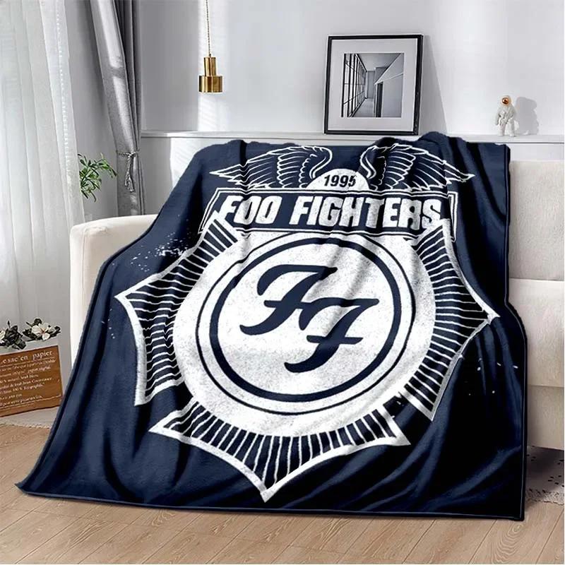 Плед с логотипом Foo Fighters, Легкий теплый плед для дивана, кровати, офиса, автомобиля, Наколенники, одеяла, Decke, couverture, stragulum