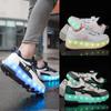 New Wheel Shoes Double Wheel Charging Rotating Buckle Colorful Lights Runaway Shoes Direct Sales Support