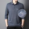 Мужская рубашка-поло свободного покроя с лацканами для мужчин среднего возраста на весну и осень