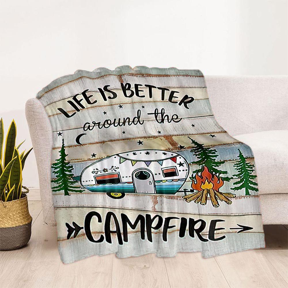 Campfire Life Adventure Blankets are suitable for living rooms,making them an ideal choice for outdoor travel and gifts.