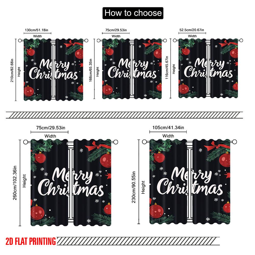2 шт. 2D плоская печать С Рождеством Христовым Занавески для окон С Рождеством Христовым листья Прочная 100% полиэфирная ткань Без электричества