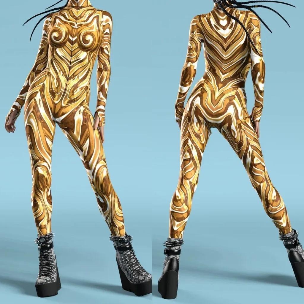 3D цифровая печать сценических костюмов для взрослых Хэллоуин Мероприятие Карнавал Тематическая вечеринка Костюм для косплея Костюм для ролевой игры Комбинезон