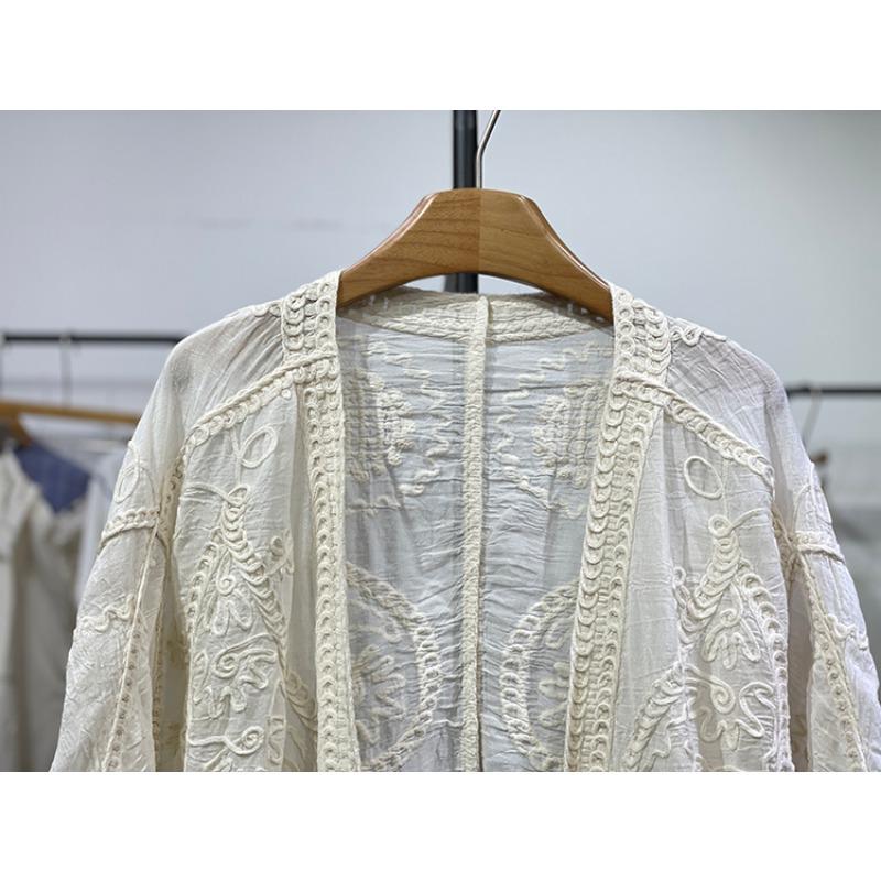 Dimanaf 2025 Summer Women Cardigan Lace T-Shirt Basic New Fashion Tops Lace Tees Casual Loose Tees