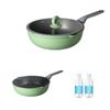 30cm bamboo green stone maifan stone color non-stick wok