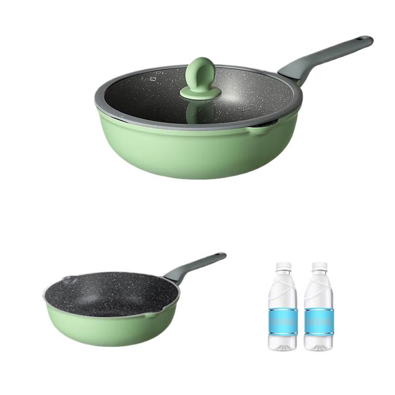 COOKER KING Bamboo Green Stone Non-stick Wok
