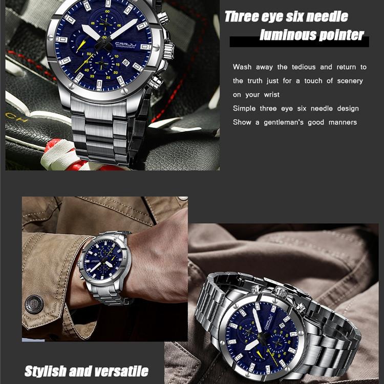 CRRJU-2296 Men's Watch Casual Business Fashion Personality Watch Men's Watch Student Watch Simple Calendar