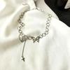 Полый нишевый дизайн чувство бант холодный стиль ключичная цепочка ins хип-хоп темперамент простое ожерелье женское