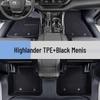 Коврики в салон Toyota Highlander (2015-2023) для 5-местных и 7-местных, TPE-бортик 4-го поколения