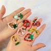5 Pieces Mini Fruit Hairpins for Girl Interesting Apple Pineapple Strawberry Metal Hair Clips Children Headwear