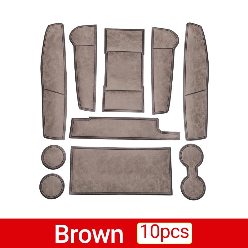 Аксессуары для украшения автомобиля для Tesla Model Y ModelY 2022 2023 Кожаный коврик в слот для ворот, подстаканник, наклейка, противоскользящий коврик